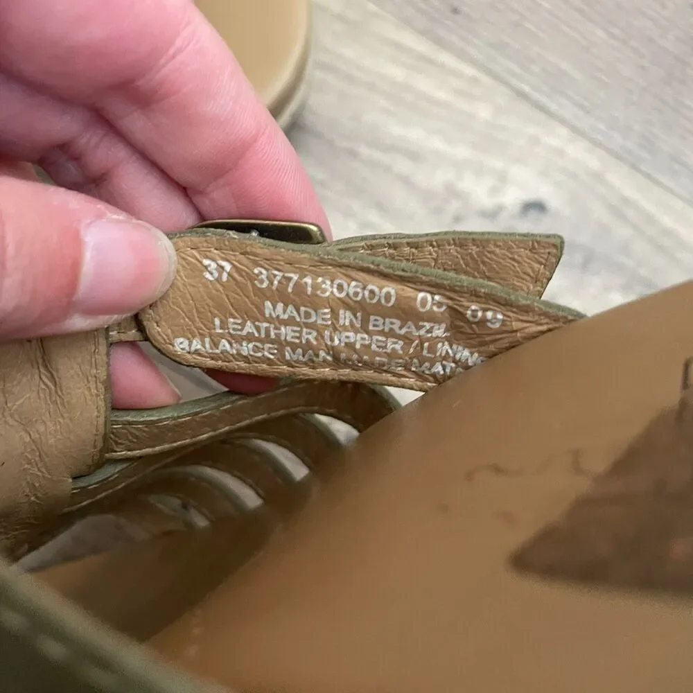 DANSKO Marion Olive Green Leather Strappy Slip On Sandals